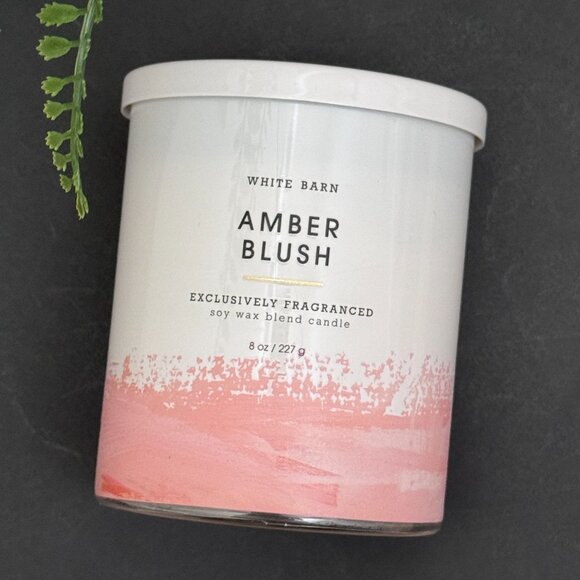 BBW Amber Blush White Barn Bath & Body Works Single Wick Candle - Picture 4 of 10